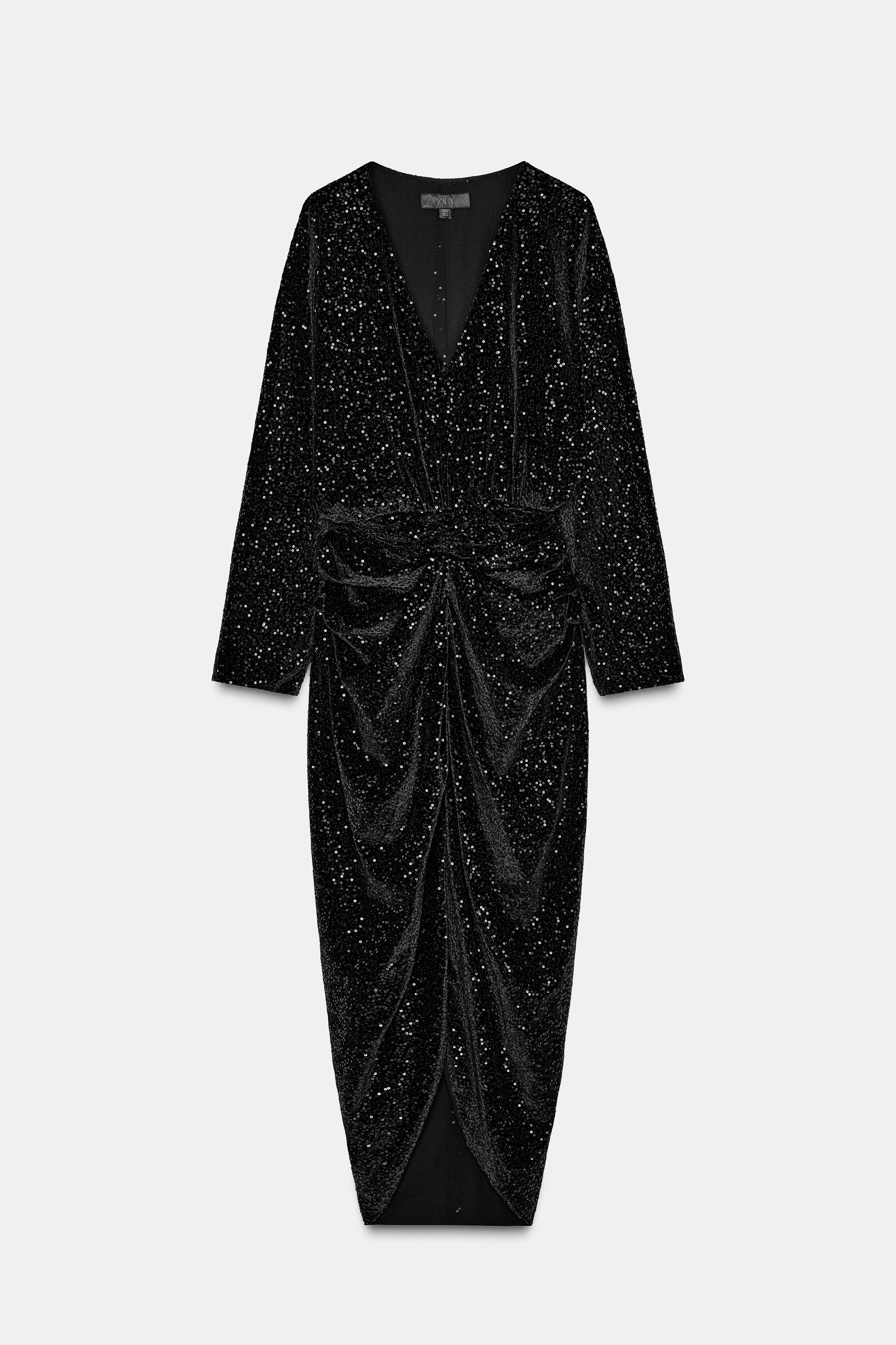 ZW COLLECTION SEQUIN SHOULDER PAD DRESS